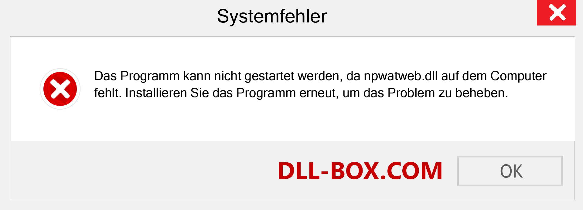 npwatweb.dll-Datei fehlt?. Download für Windows 7, 8, 10 - Fix npwatweb dll Missing Error unter Windows, Fotos, Bildern